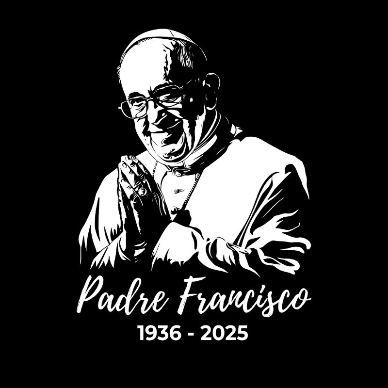 Le pape François croise les mains et prie