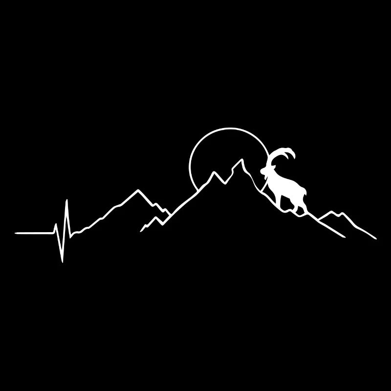 Steinbock und Berg - (B.w)