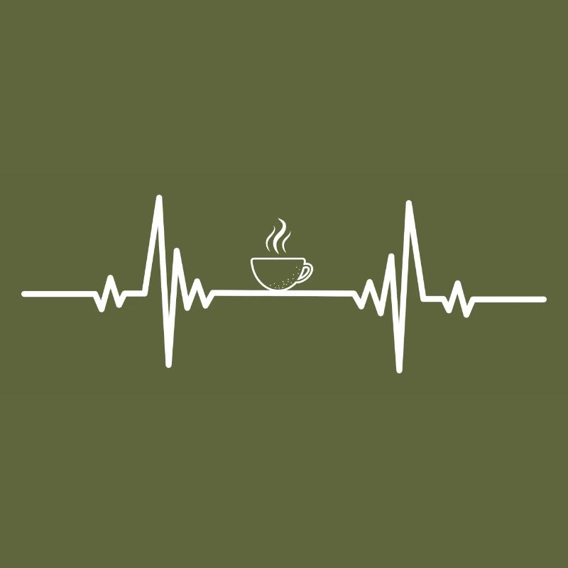 Palpitations cardiaques tasse blanche café