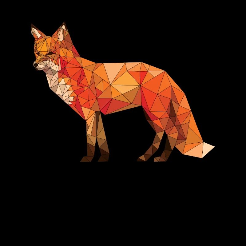 Geometric Fox Tee Graphic Fox Gift