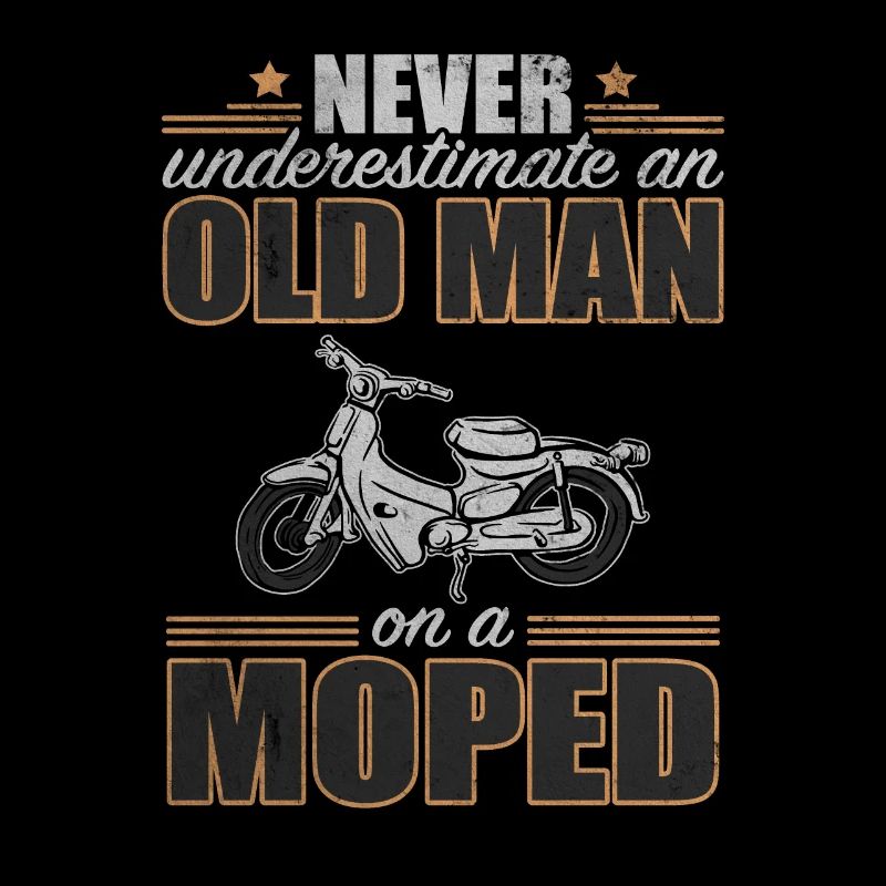 Old Man Underestimate On A Mobylette Mobylette Deux roues