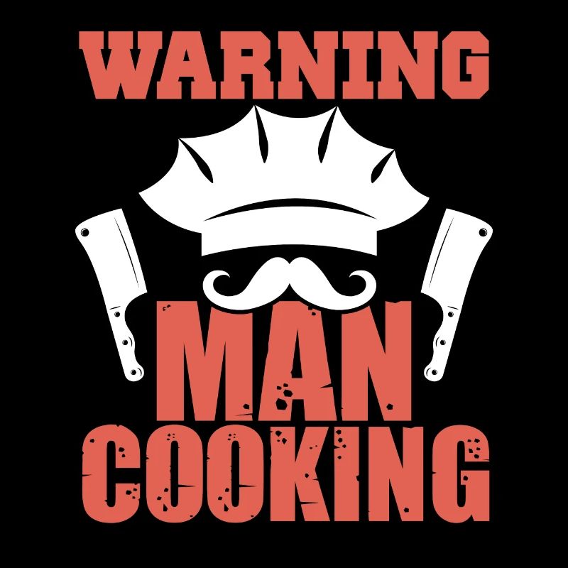 warnung mann kochen