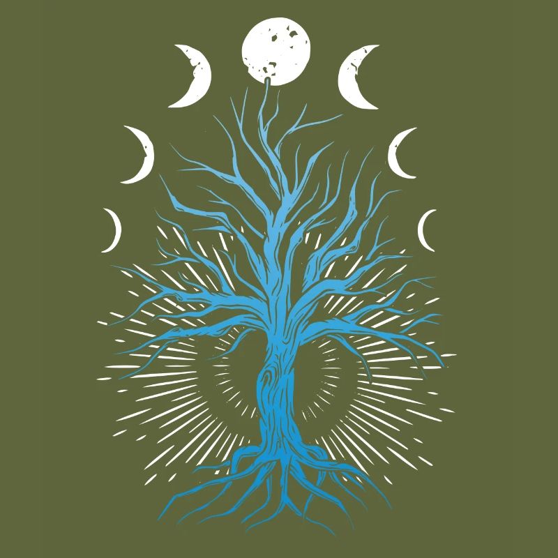 Mondphasen Hexerei-Hexen-Baum Des Lebens