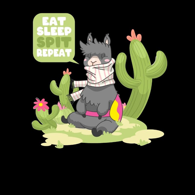 Eat Sleep Spit Repeat Llama Vicuna Guanaco