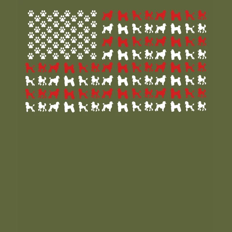 Propriétaire de caniche, Caniche drapeau américain