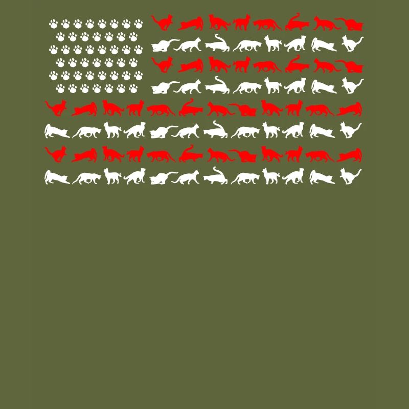 Drapeau américain de chat, propriétaire de chat