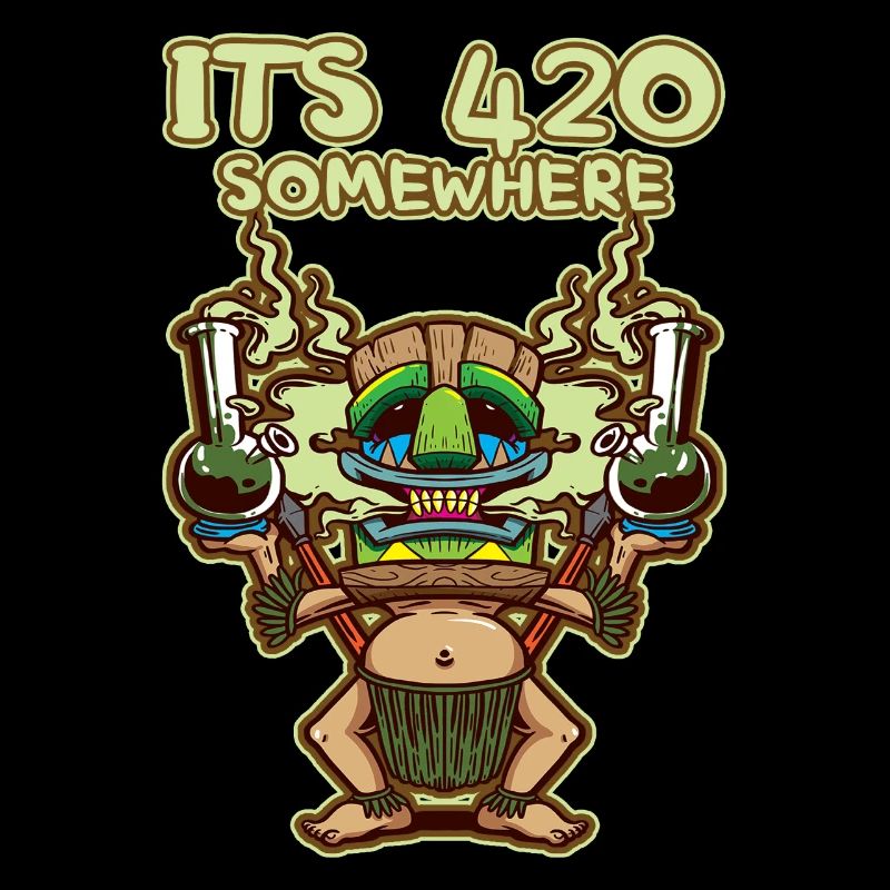 It's 420 Somewhere Cannabis Weed Smoking THC Ganja