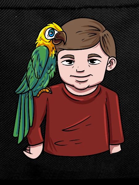 Boy with parrot