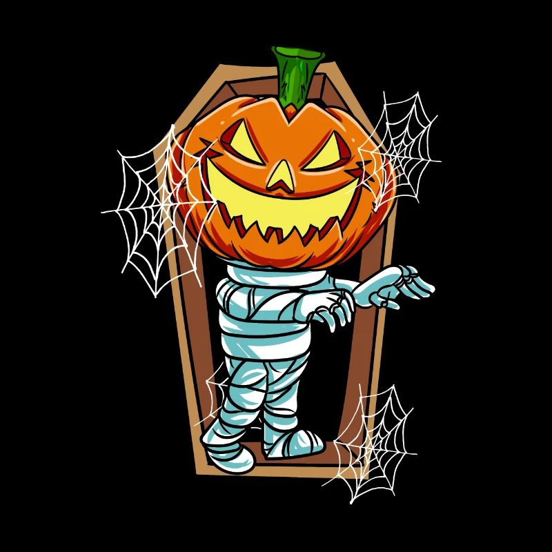 Pumpkin mummy in the grave