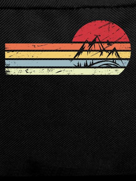 Sun and Retro Lines - Mountain -