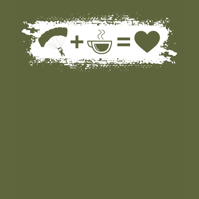 Grunge Rectangle - Heart - Coffee - Paragliding