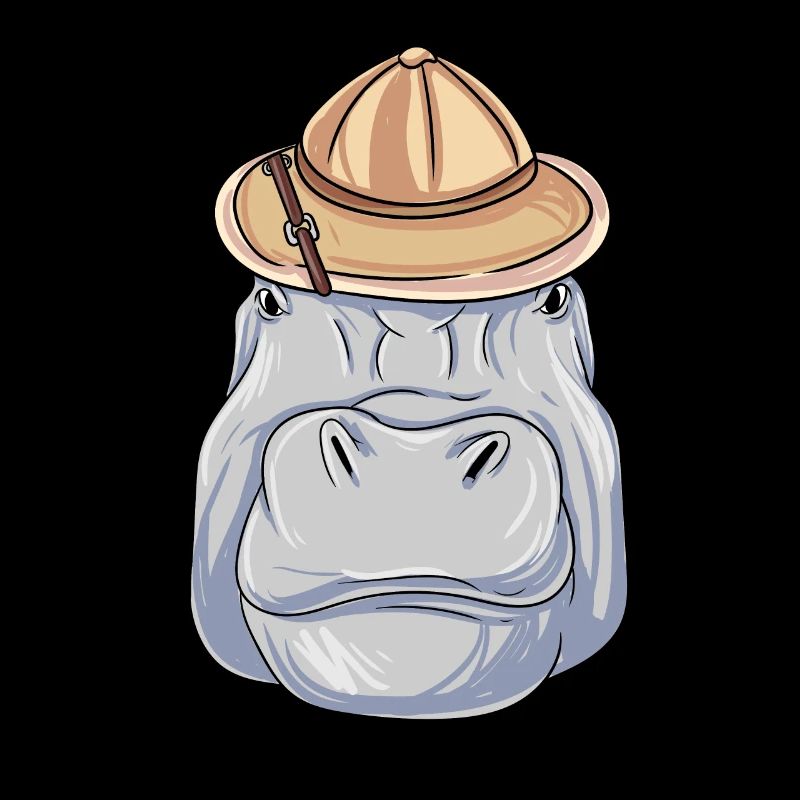 Hippo Safari Hat African Animals