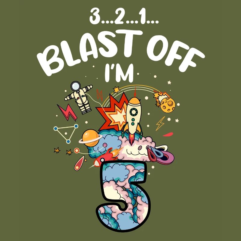 Blast Off I am 5 years old, 5th birthday