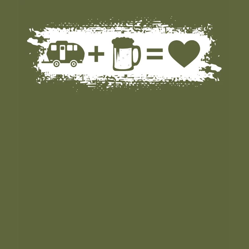 Grunge Rectangle - Heart - Beer - Camping Caravan