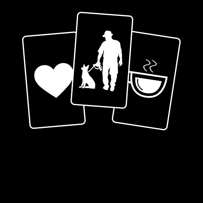 Heart - Coffee - Man with dog -