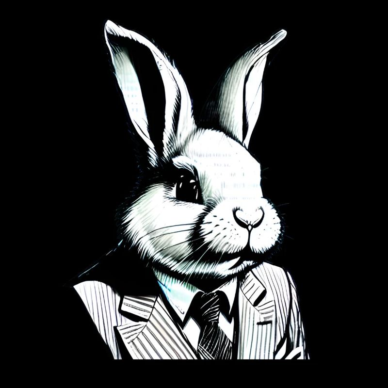 stylish Easter bunny with suit and tie