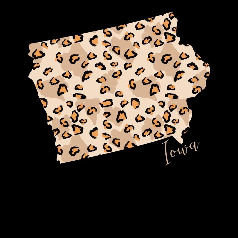 Leopard Pattern Map Leo State Of Iowa
