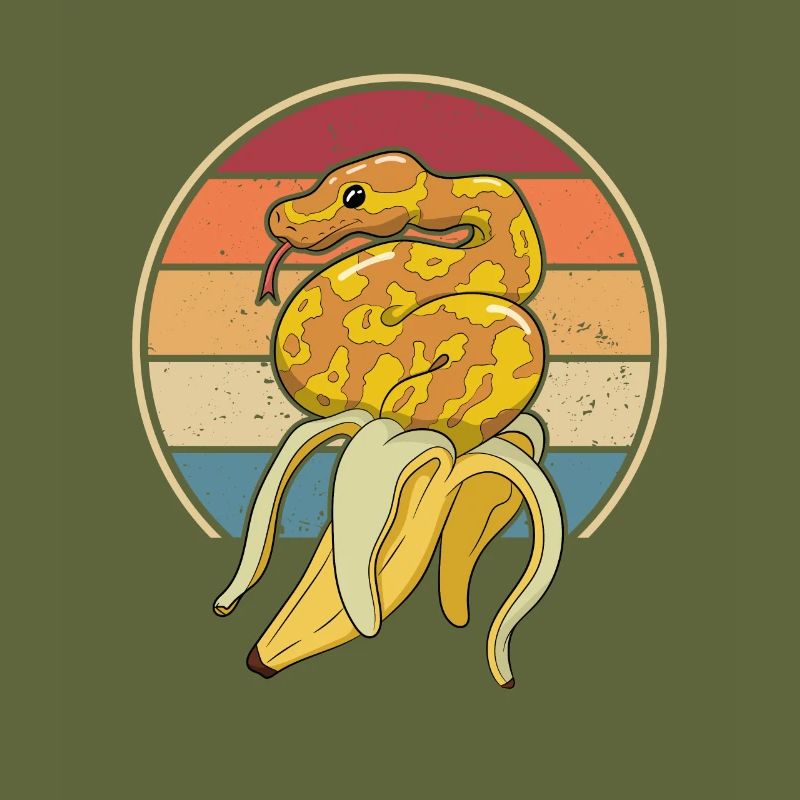 Retro Schlange Schuppenkriechtiere Python Banana