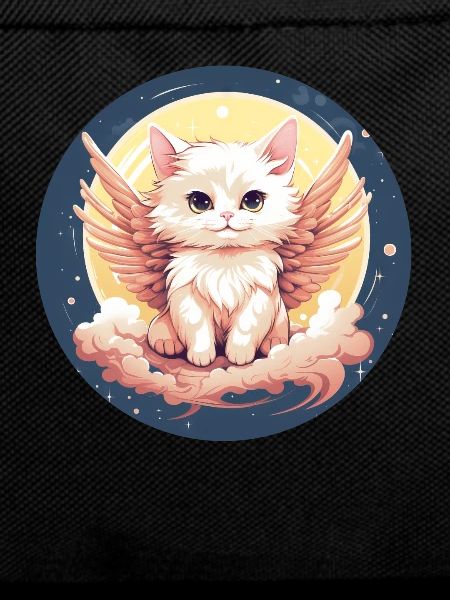 Cat angel in the sunset