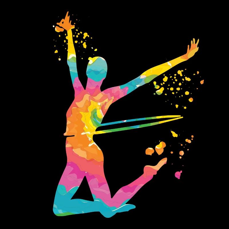 Gymnast with Hoop Rhythmic Gymnastics