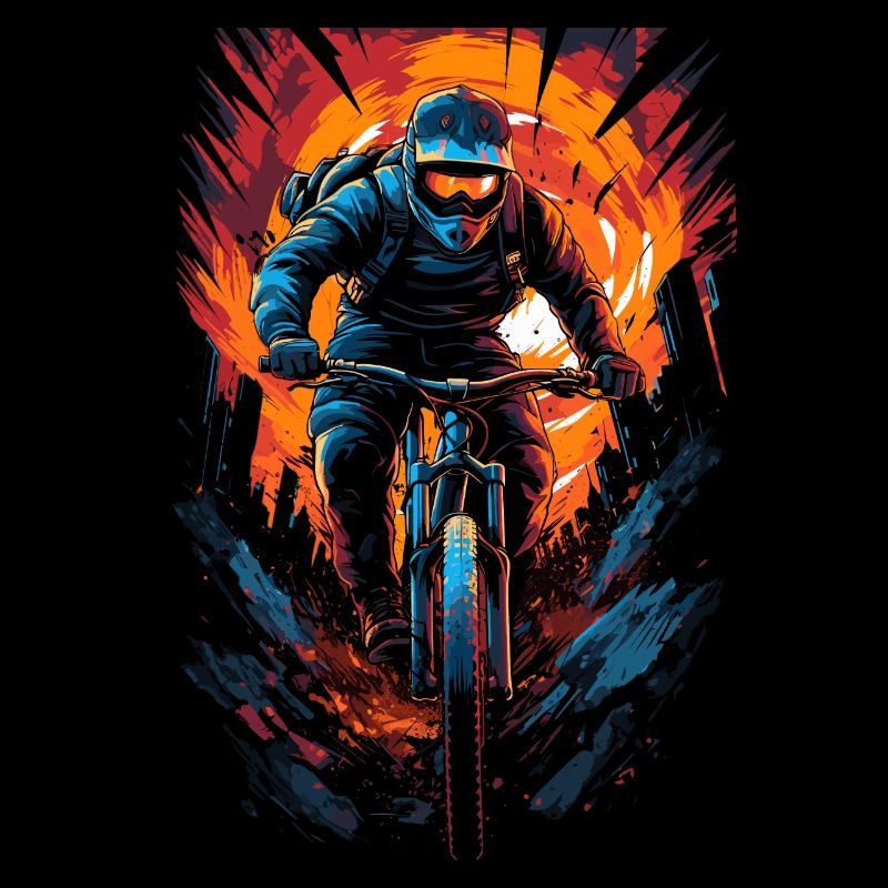 Downhill Biker Mountain Bike Design