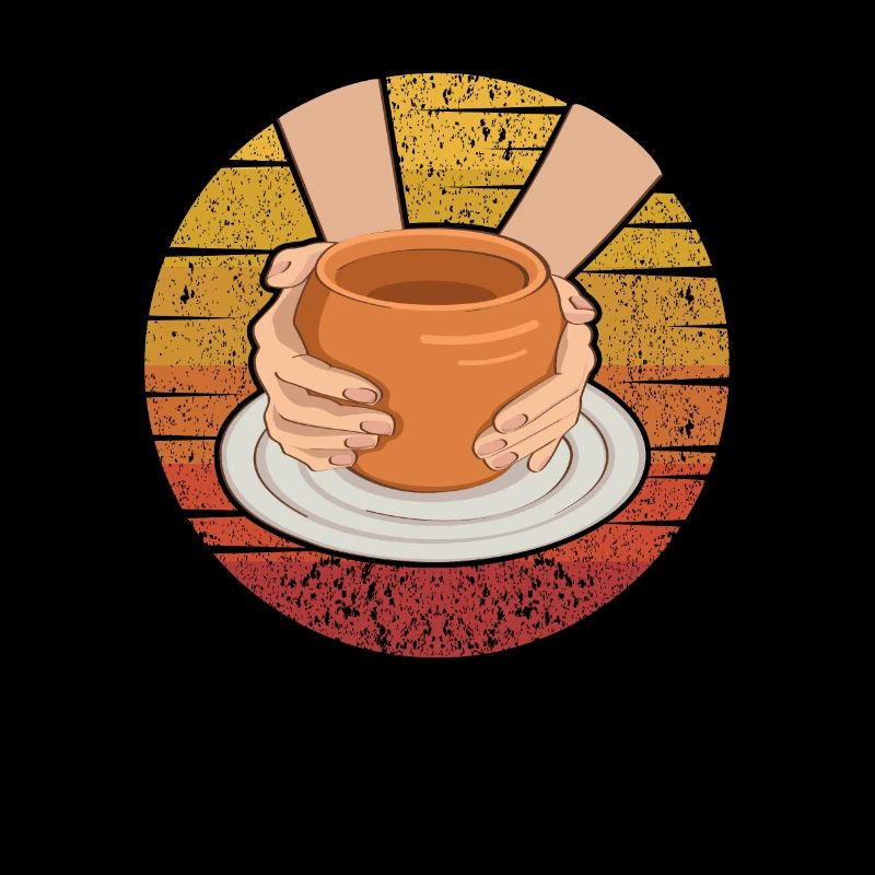 Retro Pottery Pro Wheel Hobby Lover Pottery