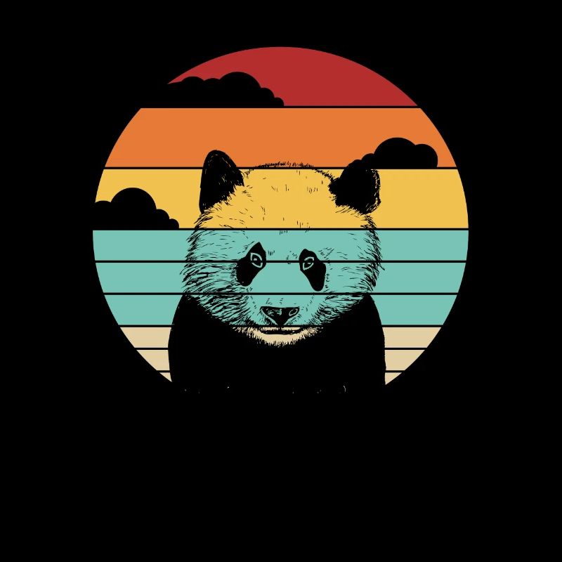 Retro Panda Bear Ailuropoda Melanoleuca Ami