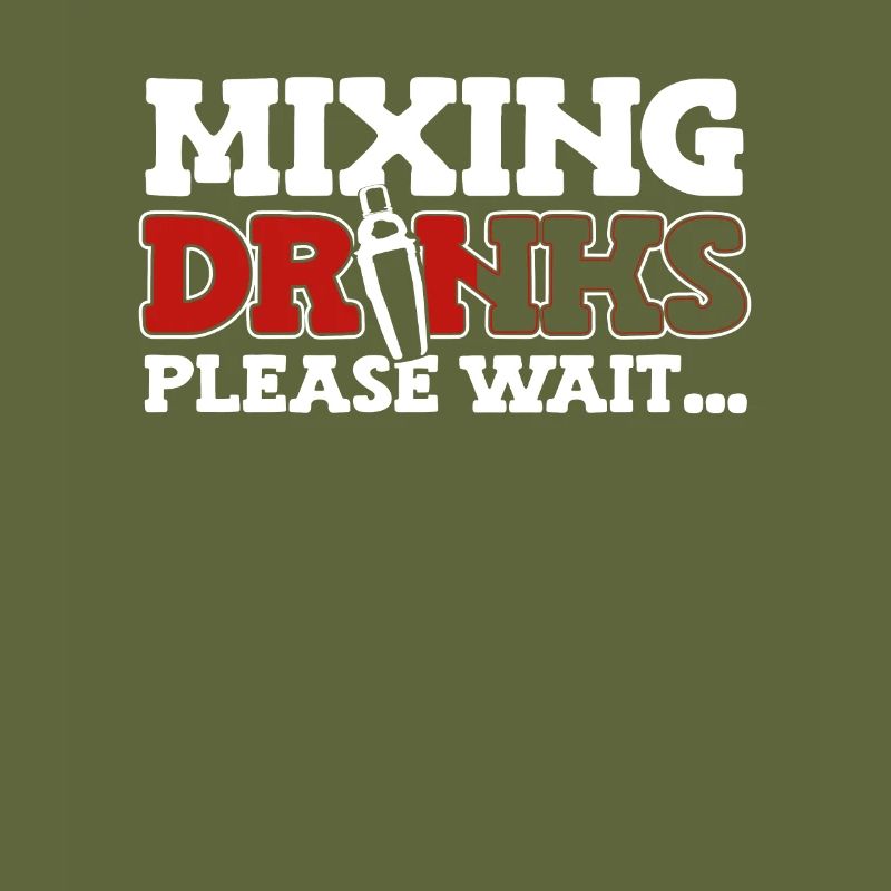 Mixing Drinks Please Wait Barman Bartender