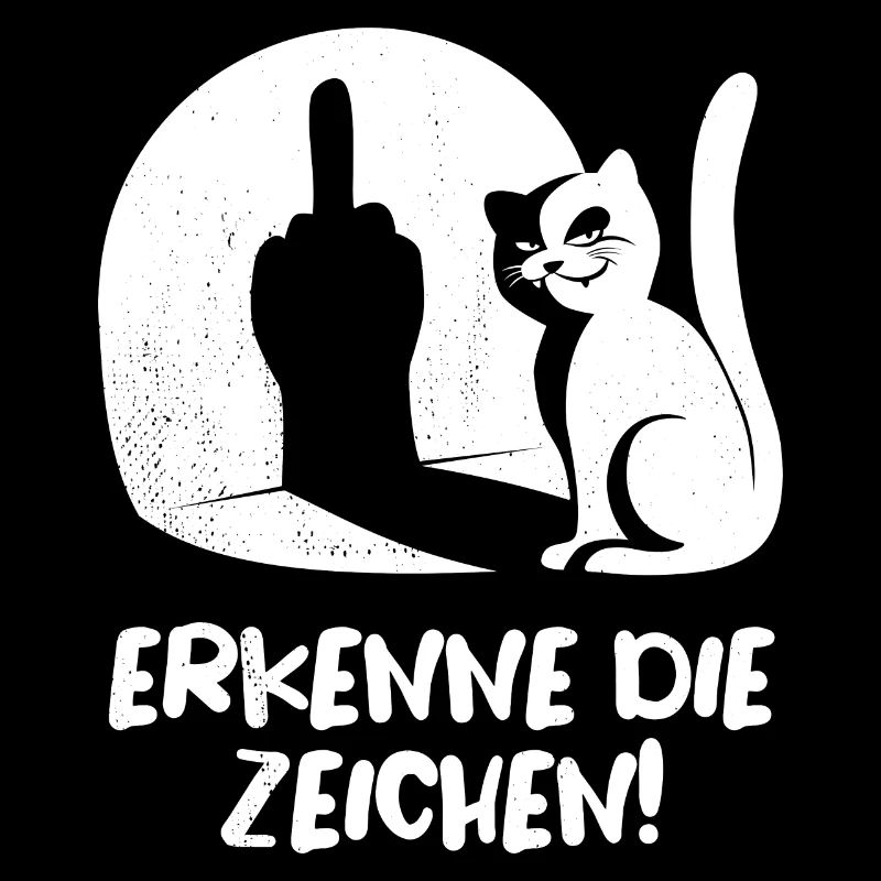 Erkenne die Zeichen Katze Mittelfinger Spruch