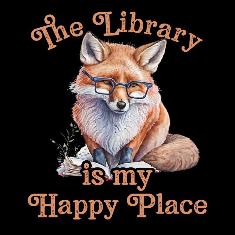 The library is my happy place fox