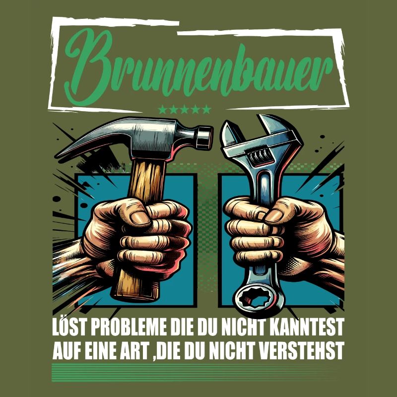 Brunnenbauer Beruf mit lustigen Spruch
