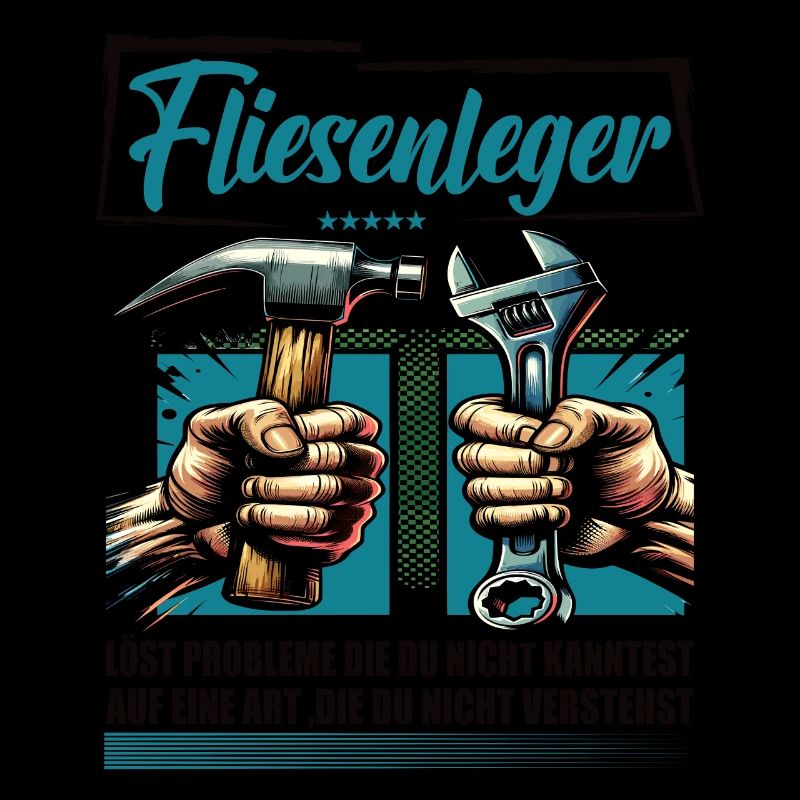 Fliesenleger Beruf mit lustigen Spruch