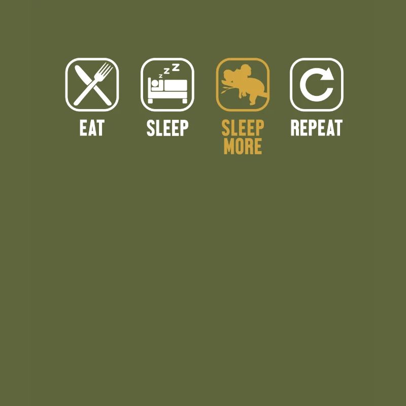 Eat Sleep Sleep More Repeat Koalabear Eucalyptus