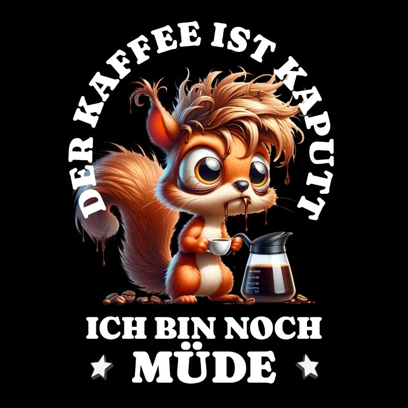 Grognement matinal Le café est cassé Écureuil