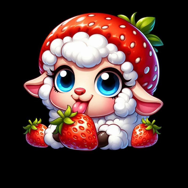 Cute Sheep Lamb Strawberry Fruit Hat Whimsical