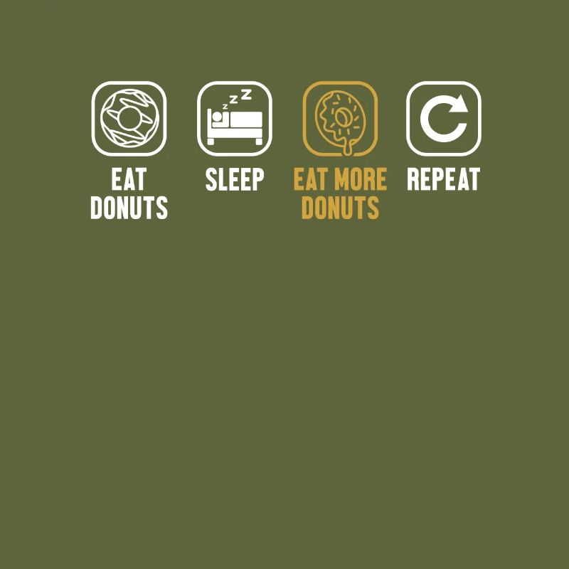 Eat Donuts Sleep Eat More Donuts Repeat Doughnut