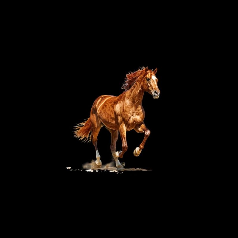 Running horse in motion