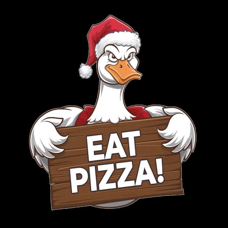 Weihnachtsgans Mit Pizza Botschaft