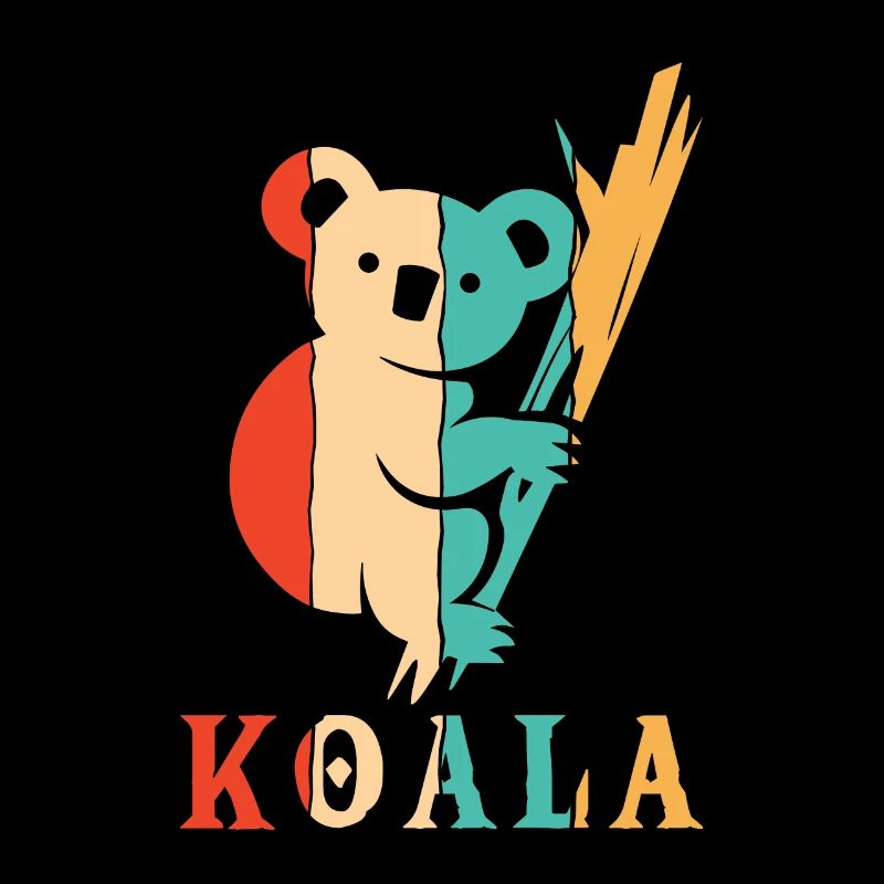 Retro Koalabear Phascolarctos Cinereus Eucalyptus