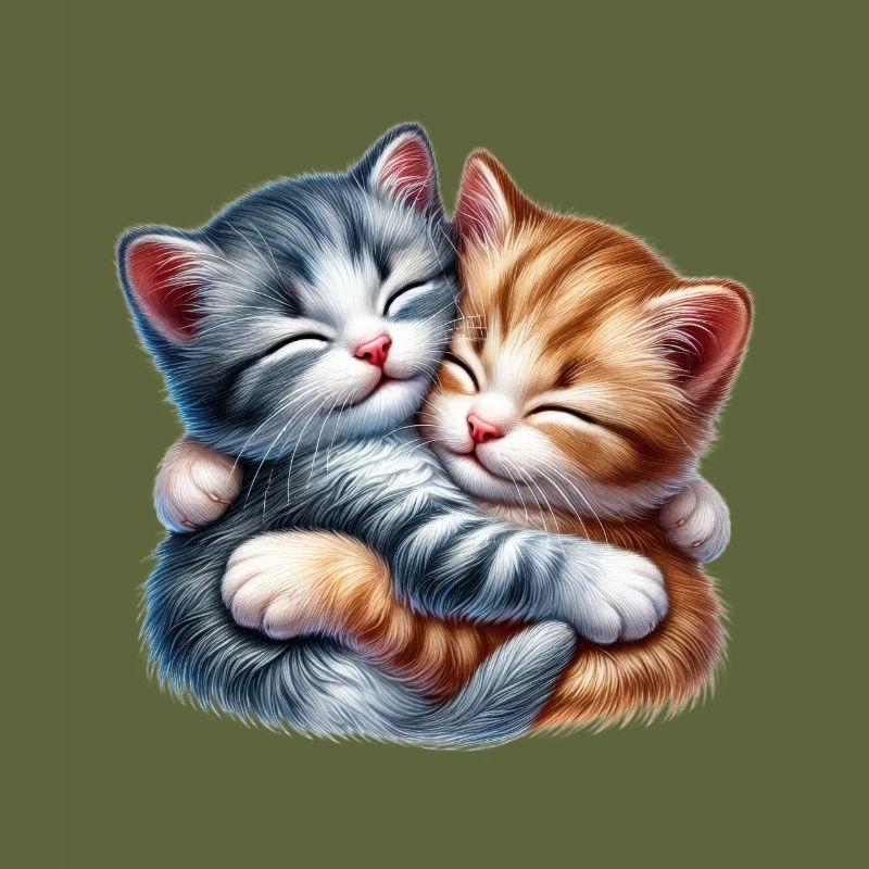 Deux chatons câlins dans une étreinte affectueuse