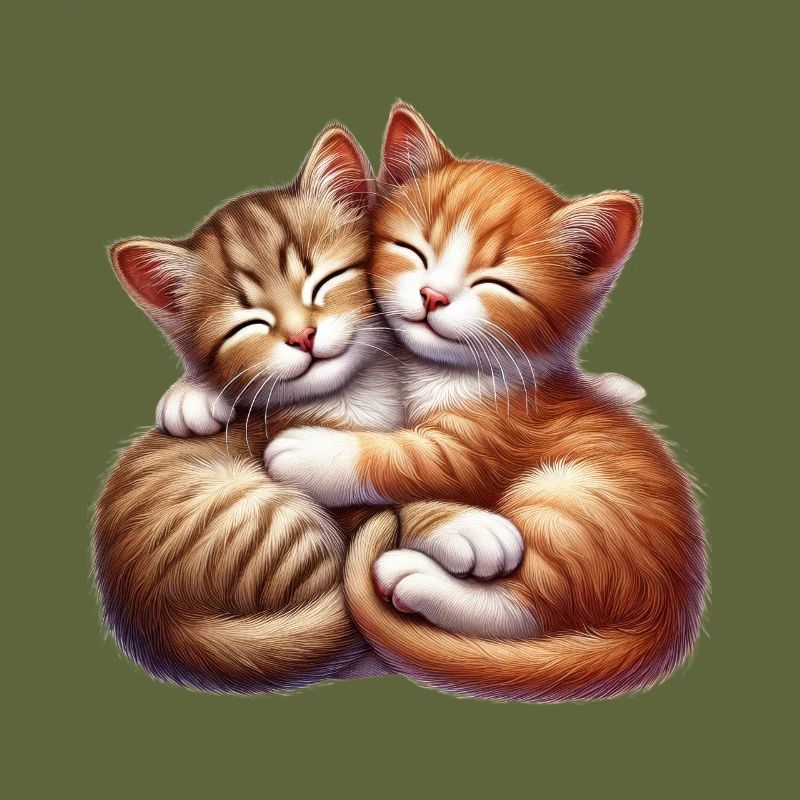 Deux chatons câlins dans une étreinte affectueuse