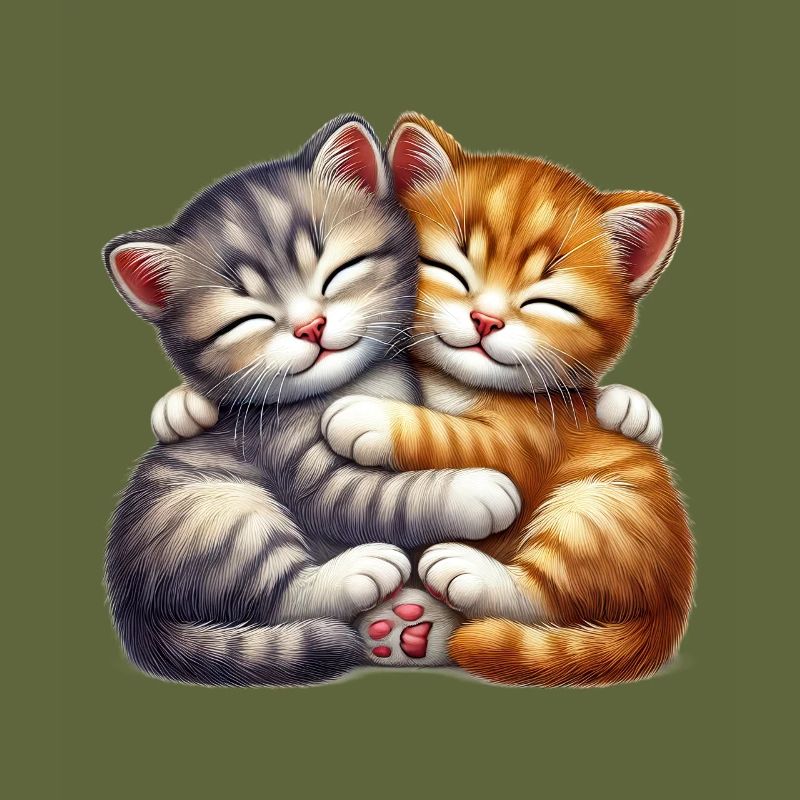Deux chatons câlins dans une étreinte affectueuse