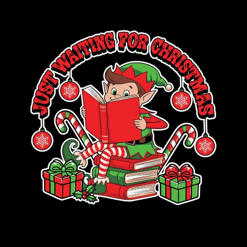 Juste En Attendant De Lutin De Noël Illustration