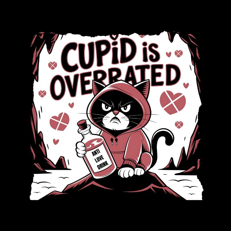 Célibataire Saint-Valentin Amour Cupidon Drôle Dicton