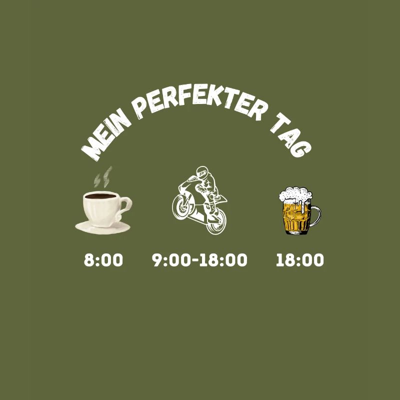 Motorrad Bier Kaffee Perfekter Tag Spruch
