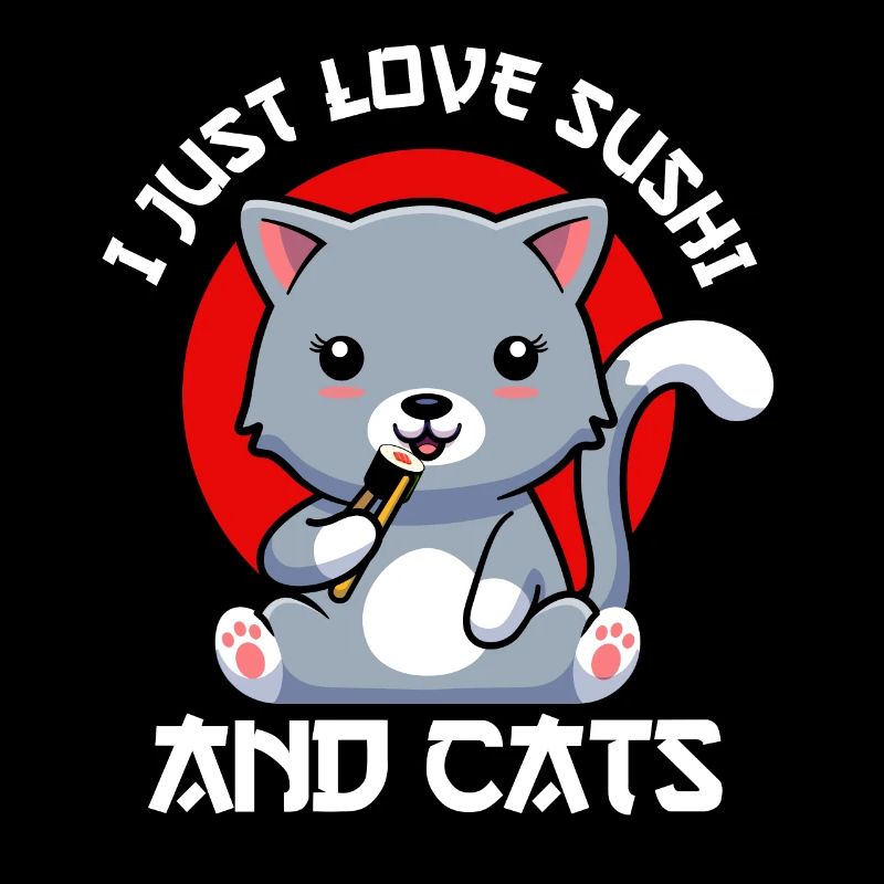 Cadeau de chat de chat d'anime de sushi