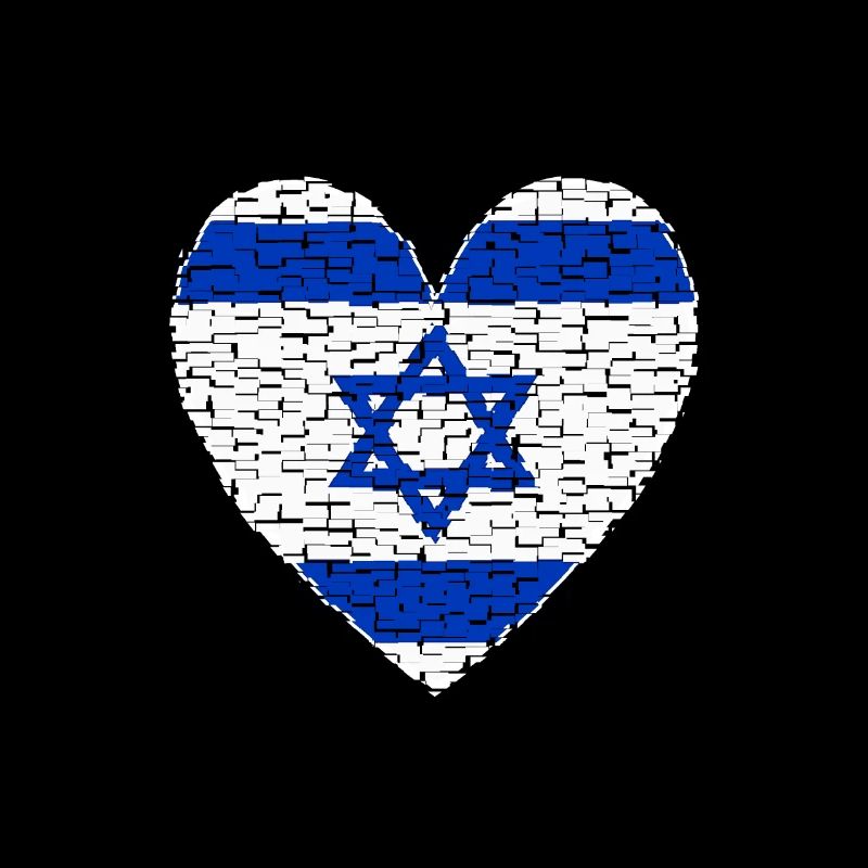 Drapeau d’Israël Coeur Jérusalem Judaïsme