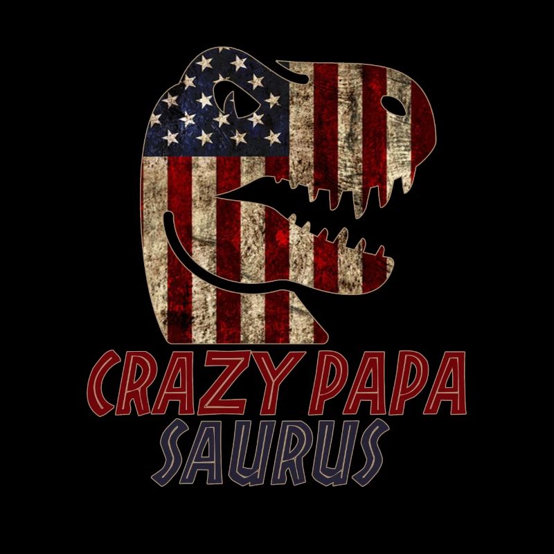 Patriotic Crazy papa Dinosaur