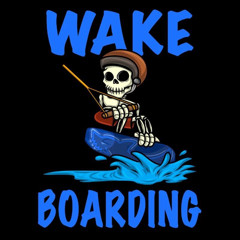 Wakeboarder Skeleton sur le wakeboard