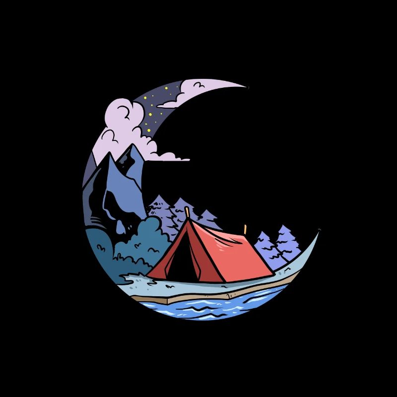 Camper Campsite Moon Camp Camping